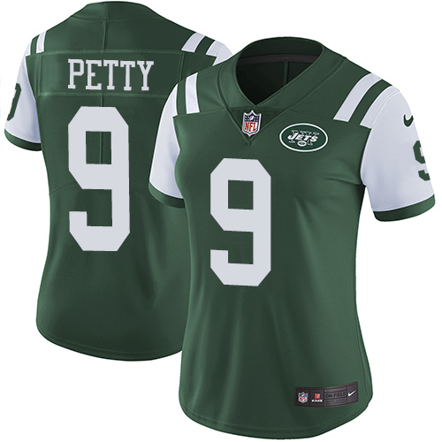 Women's Nike New York Jets #9 Bryce Petty Green Team Color Vapor Untouchable Elite Player NFL Jersey