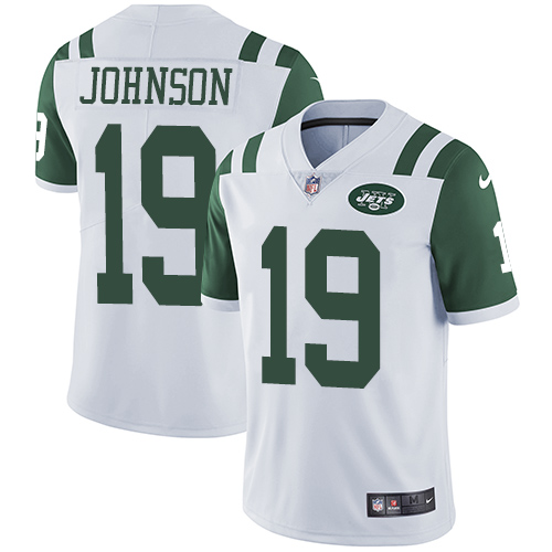 Men's Nike New York Jets #19 Keyshawn Johnson White Vapor Untouchable Limited Player NFL Jersey