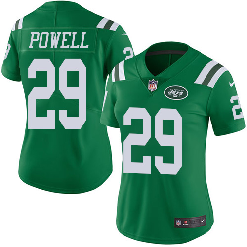 Women's Nike New York Jets #29 Bilal Powell Limited Green Rush Vapor Untouchable NFL Jersey