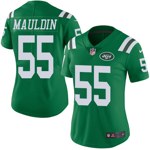 Women's Nike New York Jets #55 Lorenzo Mauldin Limited Green Rush Vapor Untouchable NFL Jersey