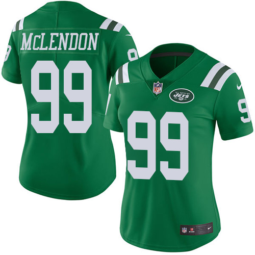 Women's Nike New York Jets #99 Steve McLendon Limited Green Rush Vapor Untouchable NFL Jersey