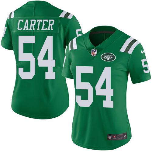 Women's Nike New York Jets #54 Bruce Carter Limited Green Rush Vapor Untouchable NFL Jersey