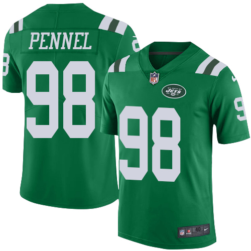 Men's Nike New York Jets #98 Mike Pennel Elite Green Rush Vapor Untouchable NFL Jersey