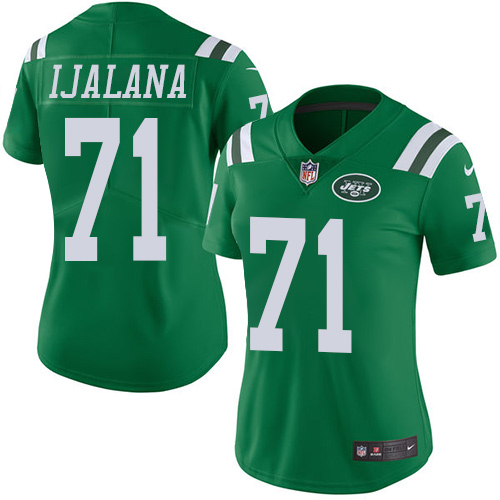 Women's Nike New York Jets #71 Ben Ijalana Limited Green Rush Vapor Untouchable NFL Jersey