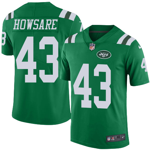 Men's Nike New York Jets #43 Julian Howsare Elite Green Rush Vapor Untouchable NFL Jersey