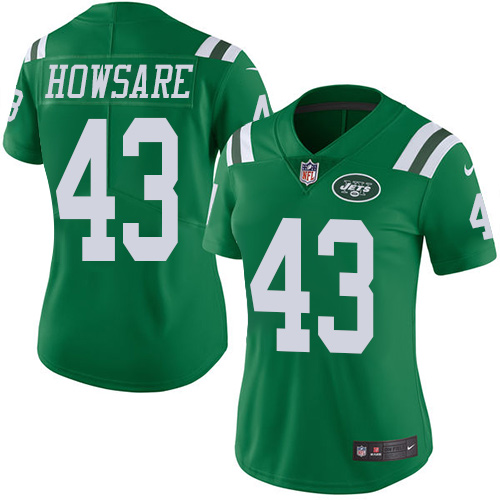 Women's Nike New York Jets #43 Julian Howsare Limited Green Rush Vapor Untouchable NFL Jersey