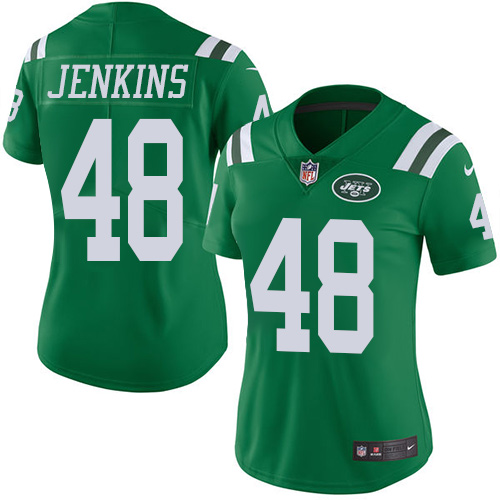 Women's Nike New York Jets #48 Jordan Jenkins Limited Green Rush Vapor Untouchable NFL Jersey