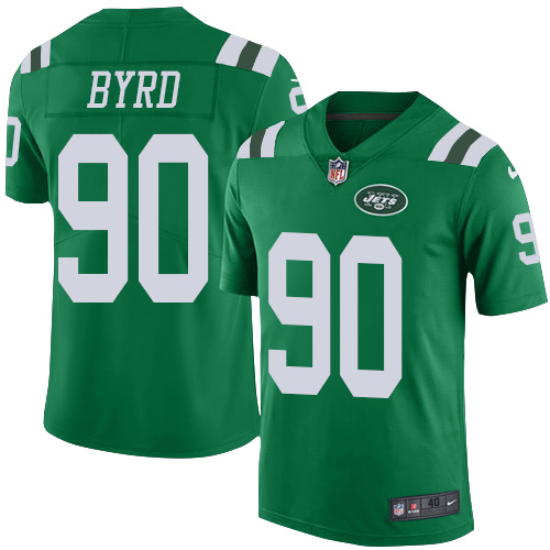 Men's Nike New York Jets #90 Dennis Byrd Elite Green Rush Vapor Untouchable NFL Jersey