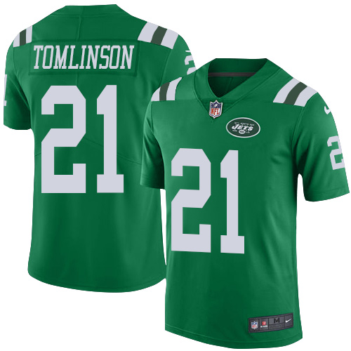Men's Nike New York Jets #21 LaDainian Tomlinson Limited Green Rush Vapor Untouchable NFL Jersey
