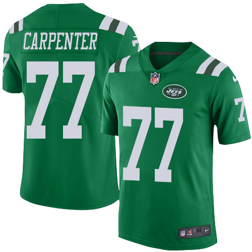 Men's Nike New York Jets #77 James Carpenter Elite Green Rush Vapor Untouchable NFL Jersey