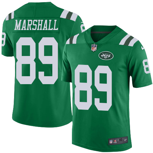 Men's Nike New York Jets #89 Jalin Marshall Elite Green Rush Vapor Untouchable NFL Jersey