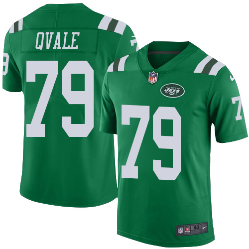 Men's Nike New York Jets #79 Brent Qvale Elite Green Rush Vapor Untouchable NFL Jersey