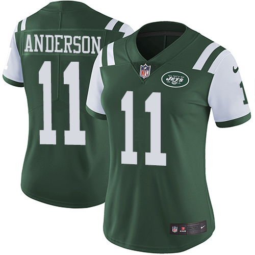 Women's Nike New York Jets #11 Robby Anderson Green Team Color Vapor Untouchable Limited Player NFL Jersey