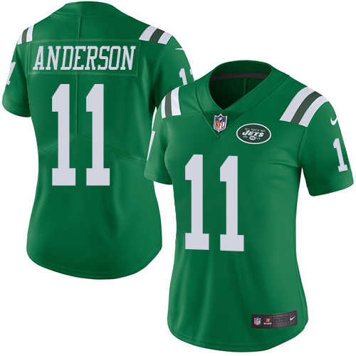 Women's Nike New York Jets #11 Robby Anderson Limited Green Rush Vapor Untouchable NFL Jersey