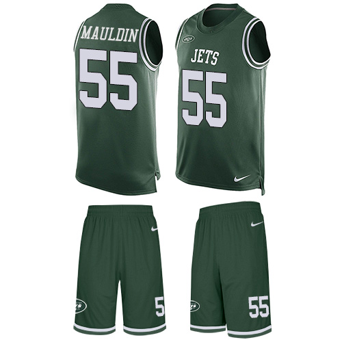 Men's Nike New York Jets #55 Lorenzo Mauldin Limited Green Tank Top Suit NFL Jersey