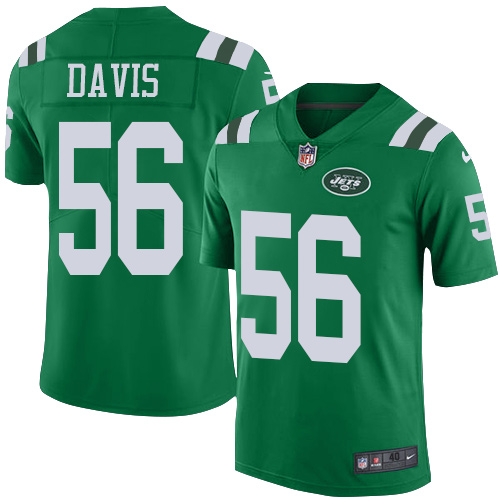 Men's Nike New York Jets #56 DeMario Davis Elite Green Rush Vapor Untouchable NFL Jersey