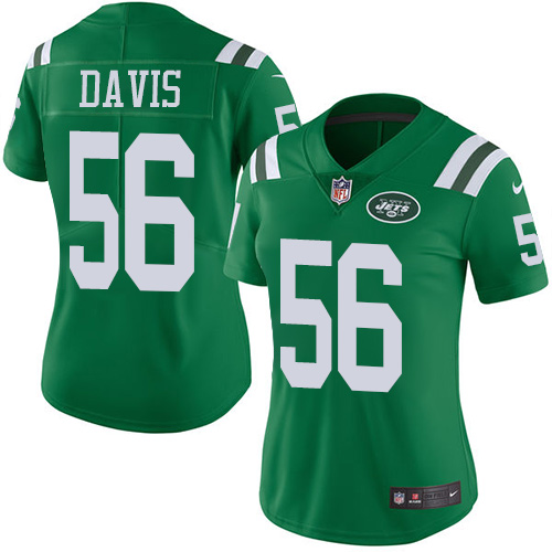 Women's Nike New York Jets #56 DeMario Davis Limited Green Rush Vapor Untouchable NFL Jersey