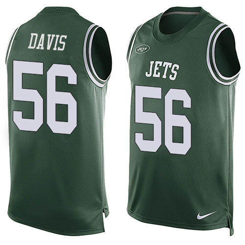 Men's Nike New York Jets #56 DeMario Davis Limited Green Player Name & Number Tank Top NFL Jersey