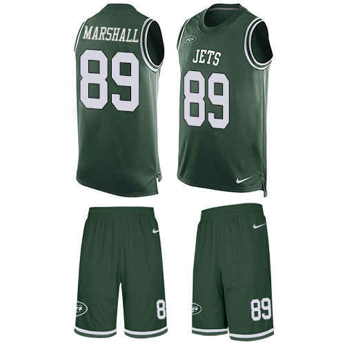 Men's Nike New York Jets #89 Jalin Marshall Limited Green Tank Top Suit NFL Jersey