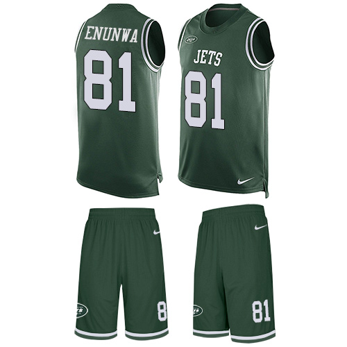 Men's Nike New York Jets #81 Quincy Enunwa Limited Green Tank Top Suit NFL Jersey