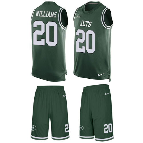 Men's Nike New York Jets #20 Marcus Williams Limited Green Tank Top Suit NFL Jersey