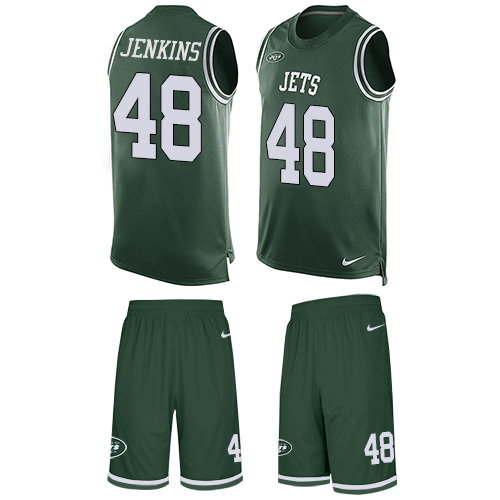 Men's Nike New York Jets #48 Jordan Jenkins Limited Green Tank Top Suit NFL Jersey