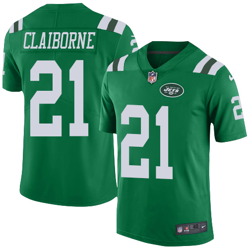 Men's Nike New York Jets #21 Morris Claiborne Elite Green Rush Vapor Untouchable NFL Jersey