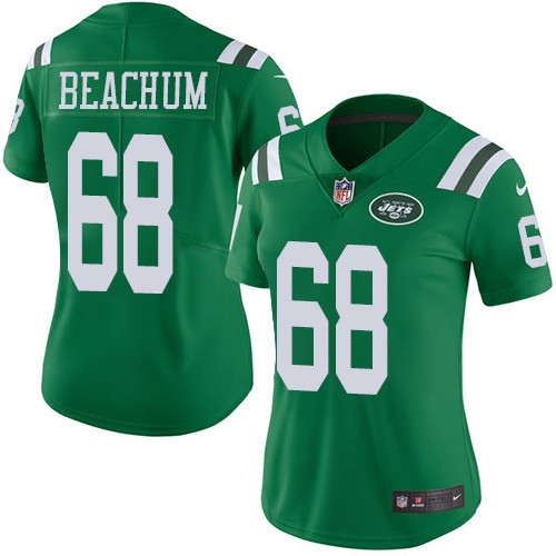 Women's Nike New York Jets #68 Kelvin Beachum Limited Green Rush Vapor Untouchable NFL Jersey