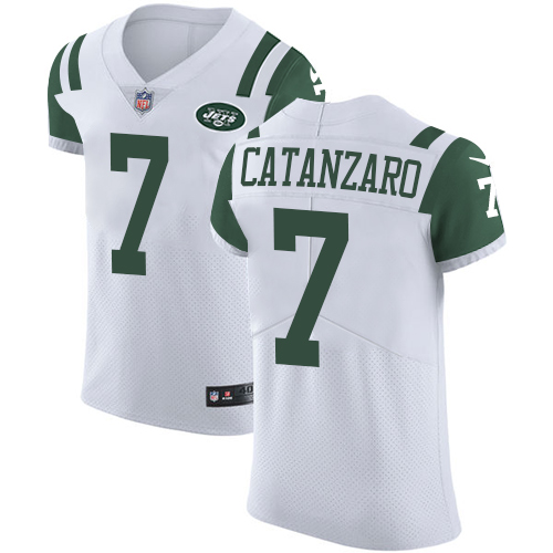 Men's Nike New York Jets #7 Chandler Catanzaro Elite White NFL Jersey