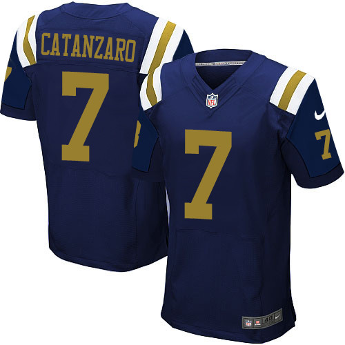 Men's Nike New York Jets #7 Chandler Catanzaro Elite Navy Blue Alternate NFL Jersey
