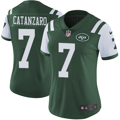 Women's Nike New York Jets #7 Chandler Catanzaro Green Team Color Vapor Untouchable Limited Player NFL Jersey