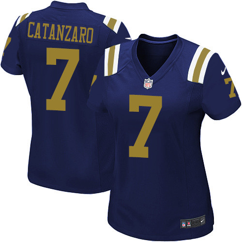 Women's Nike New York Jets #7 Chandler Catanzaro Elite Navy Blue Alternate NFL Jersey