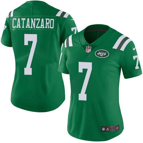Women's Nike New York Jets #7 Chandler Catanzaro Limited Green Rush Vapor Untouchable NFL Jersey