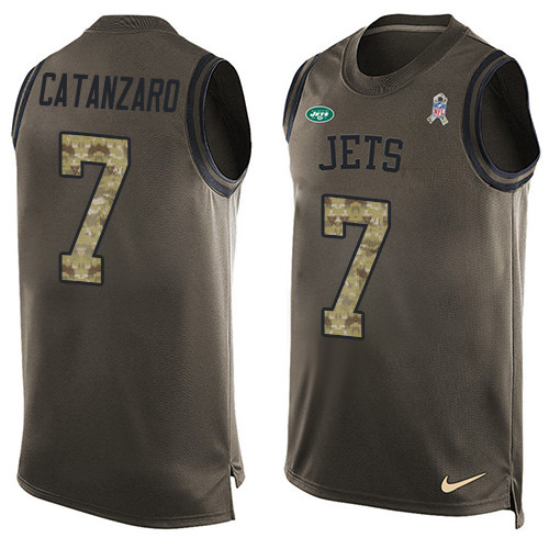 Men's Nike New York Jets #7 Chandler Catanzaro Limited Green Salute to Service Tank Top NFL Jersey