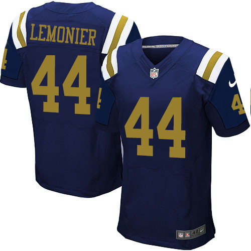 Men's Nike New York Jets #44 Corey Lemonier Elite Navy Blue Alternate NFL Jersey