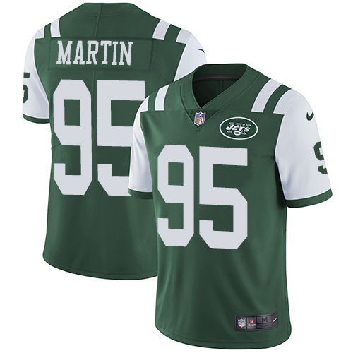 Men's Nike New York Jets #95 Josh Martin Green Team Color Vapor Untouchable Limited Player NFL Jersey