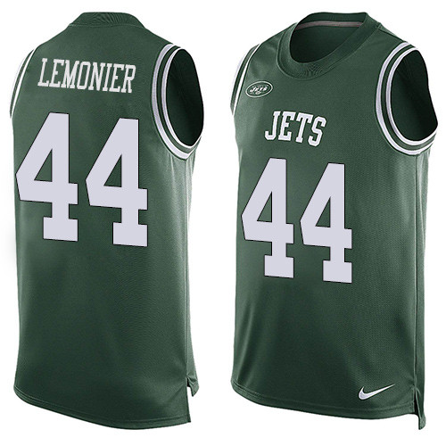 Men's Nike New York Jets #44 Corey Lemonier Limited Green Player Name & Number Tank Top NFL Jersey