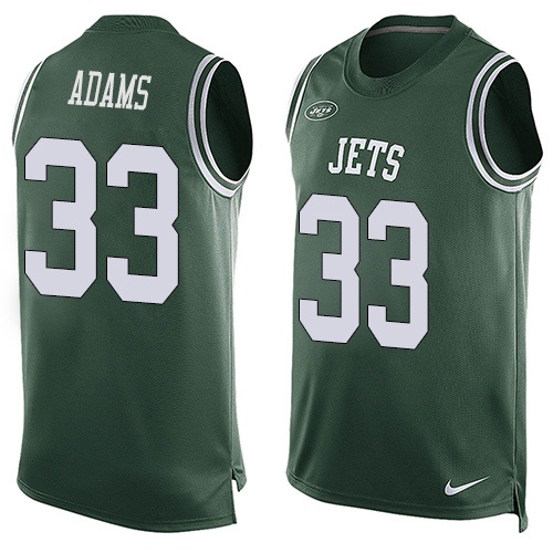 Men's Nike New York Jets #33 Jamal Adams Limited Green Player Name & Number Tank Top NFL Jersey