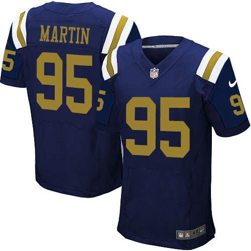 Men's Nike New York Jets #95 Josh Martin Elite Navy Blue Alternate NFL Jersey
