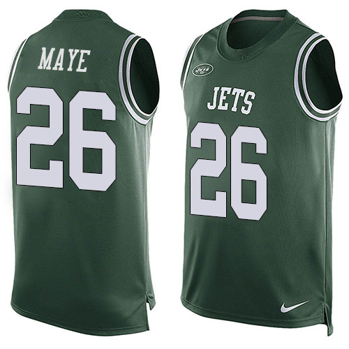 Men's Nike New York Jets #26 Marcus Maye Limited Green Player Name & Number Tank Top NFL Jersey