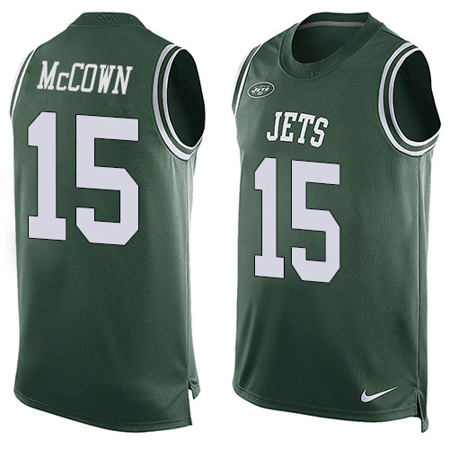 Men's Nike New York Jets #15 Josh McCown Limited Green Player Name & Number Tank Top NFL Jersey