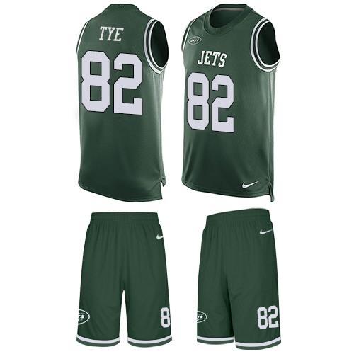 Men's Nike New York Jets #82 Will Tye Limited Green Tank Top Suit NFL Jersey