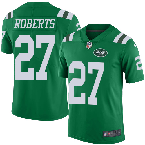 Men's Nike New York Jets #27 Darryl Roberts Elite Green Rush Vapor Untouchable NFL Jersey
