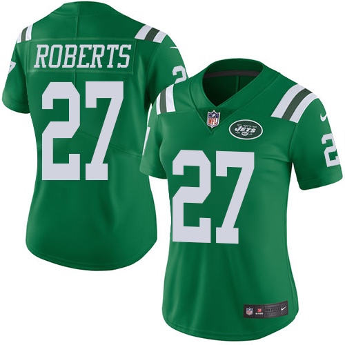 Women's Nike New York Jets #27 Darryl Roberts Limited Green Rush Vapor Untouchable NFL Jersey