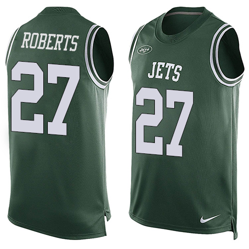 Men's Nike New York Jets #27 Darryl Roberts Limited Green Player Name & Number Tank Top NFL Jersey