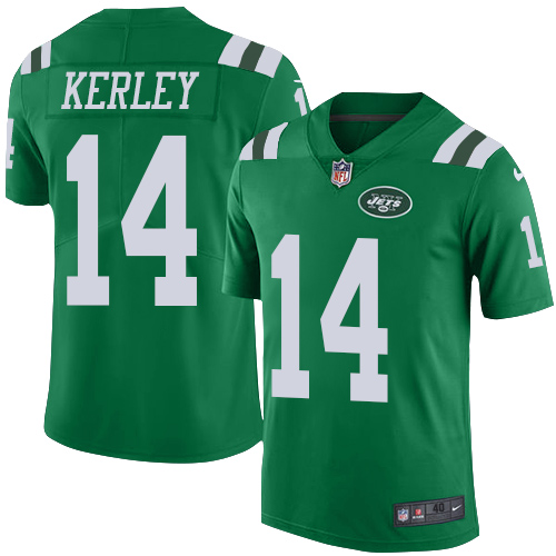 Men's Nike New York Jets #14 Jeremy Kerley Elite Green Rush Vapor Untouchable NFL Jersey
