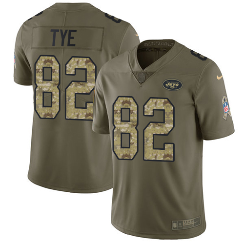 Men's Nike New York Jets #82 Will Tye Limited Olive/Camo 2017 Salute to Service NFL Jersey
