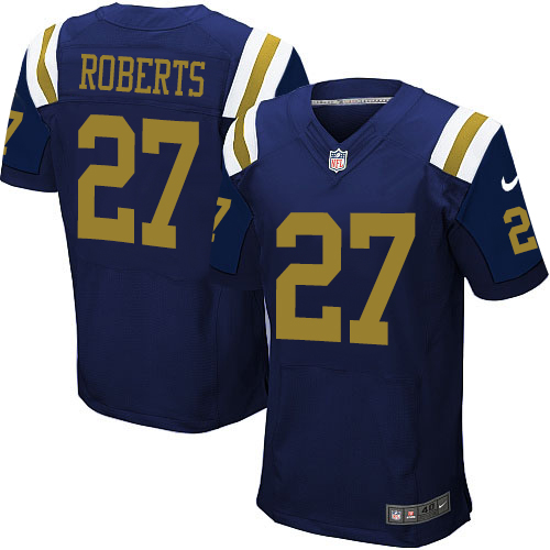 Men's Nike New York Jets #27 Darryl Roberts Elite Navy Blue Alternate NFL Jersey