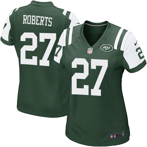 Women's Nike New York Jets #27 Darryl Roberts Game Green Team Color NFL Jersey