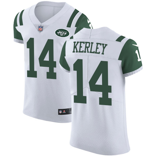 Men's Nike New York Jets #14 Jeremy Kerley Elite White NFL Jersey
